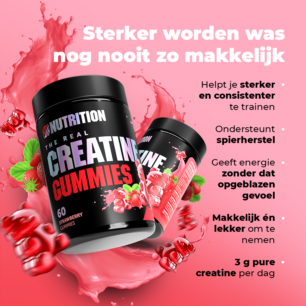 Juicy Strawberry Creatine Gummies