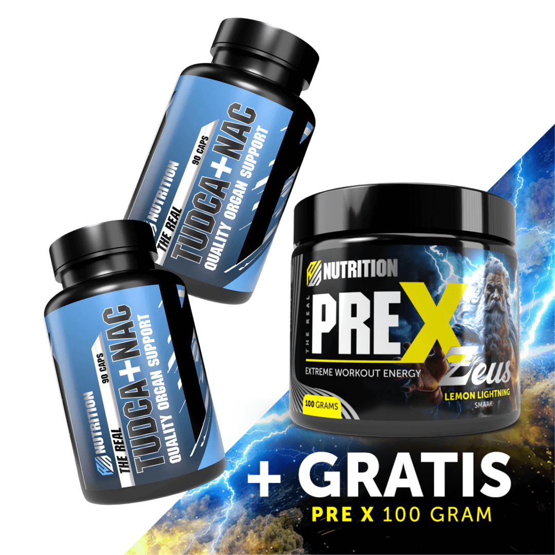 2x Tudca + nac + gratis PRE X Zeus 100g Lemon Lightning – pre workout actie RealSupps