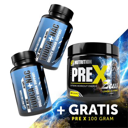 2x Tudca + nac + gratis PRE X Zeus 100g Lemon Lightning – pre workout actie RealSupps