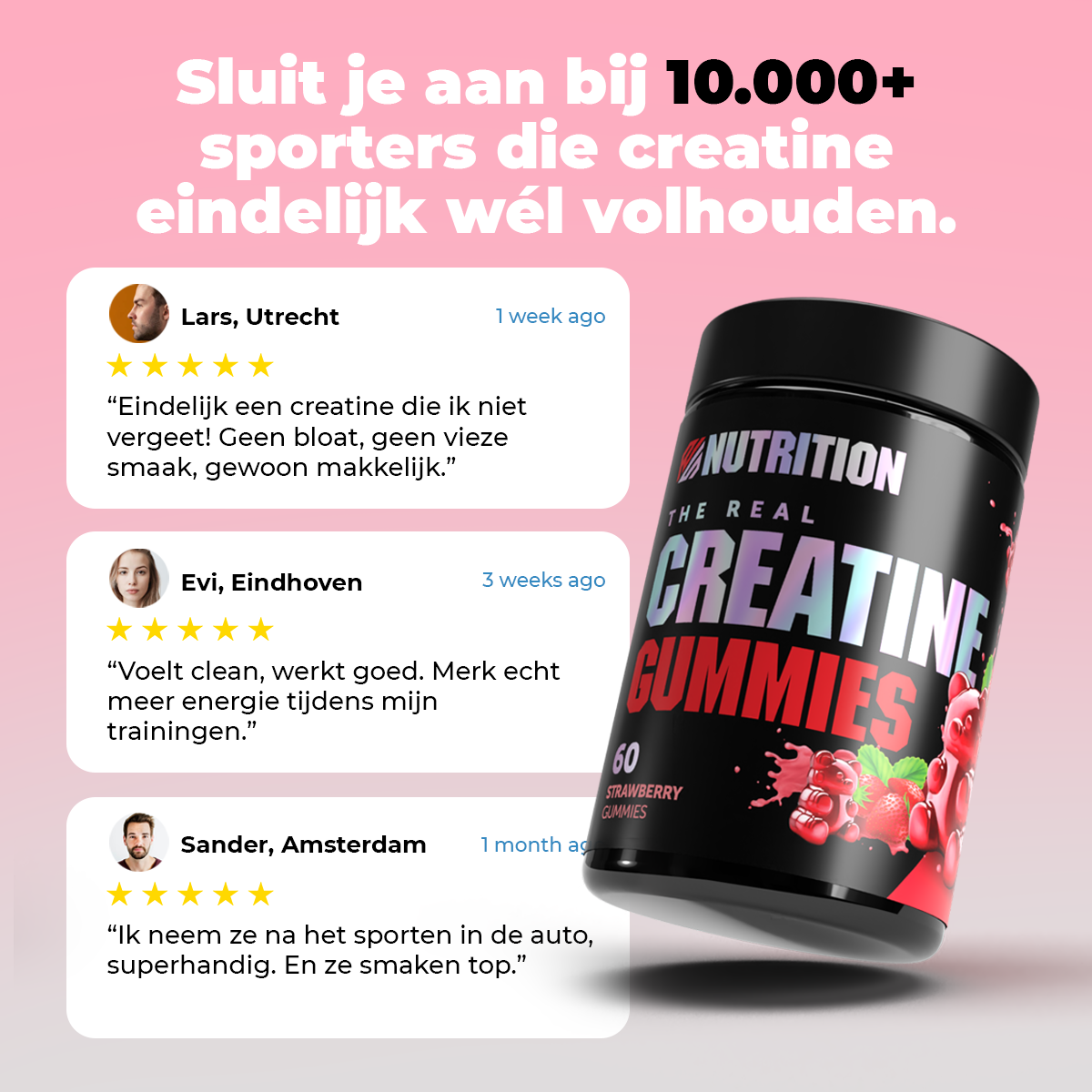 Juicy Strawberry Creatine Gummies