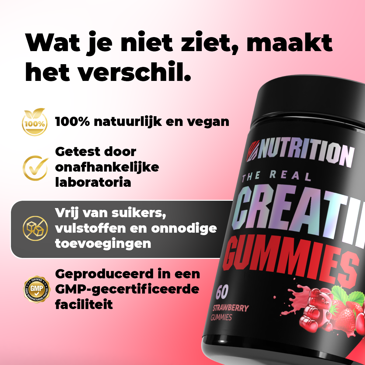 Juicy Strawberry Creatine Gummies