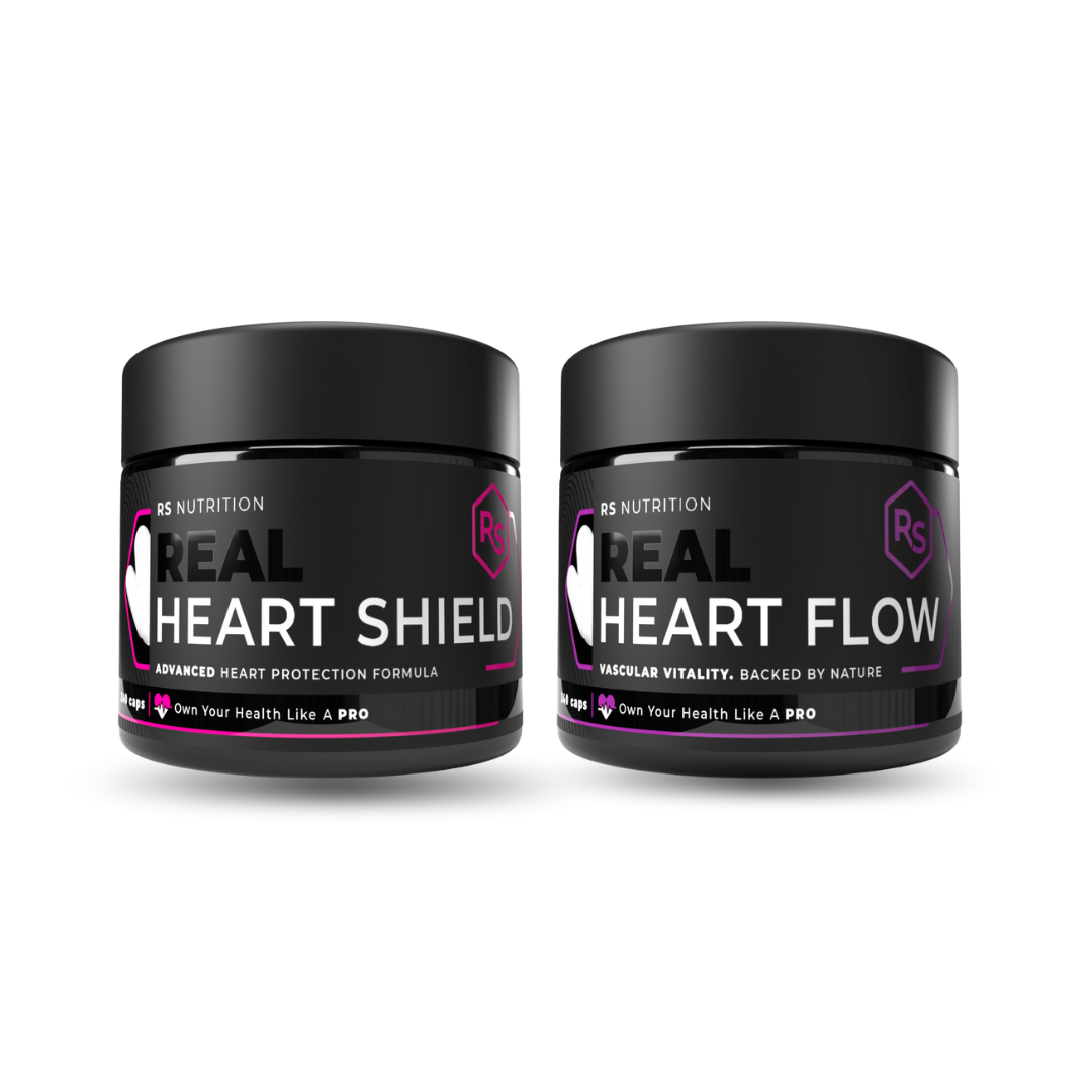 RS Nutrition Heart Stack. Zwarte pot Heart Shield en een zwarte pot Heart Flow