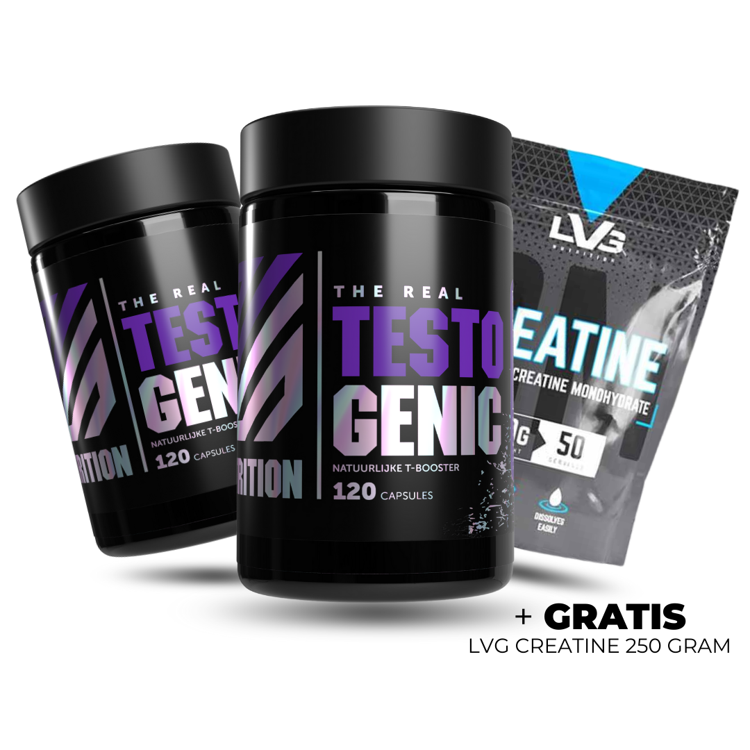 muscle build bundel 2 potjes testogenic en lvg creatine zakje
