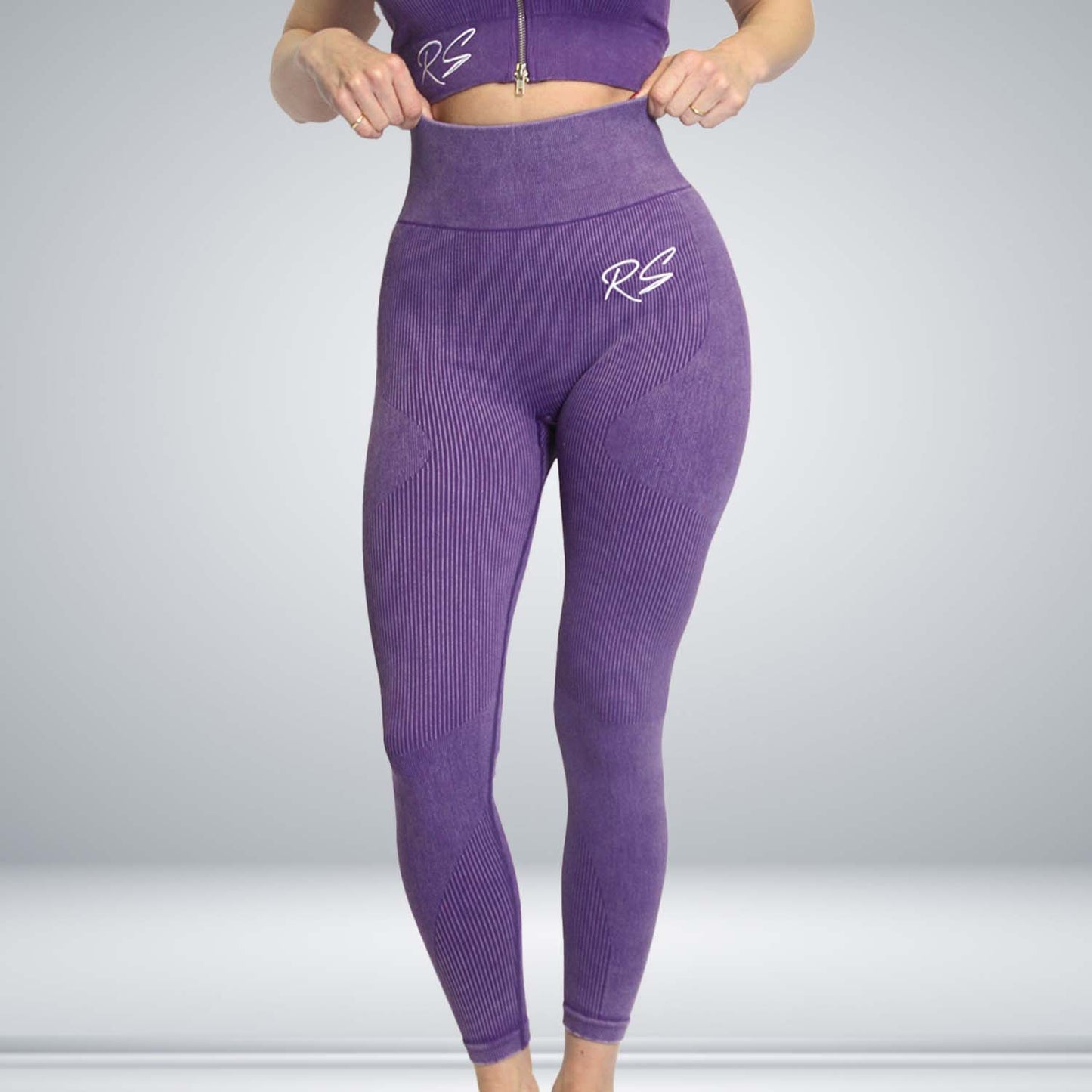 Zipp legging purple